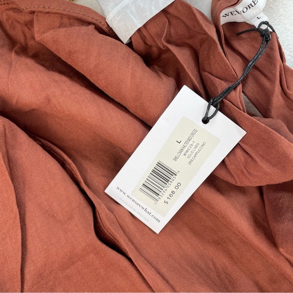 WeWoreWhat Shell Chain Halter Midi Dress Cappuccino Brown | NWT | Size Large - Picture 8 of 8